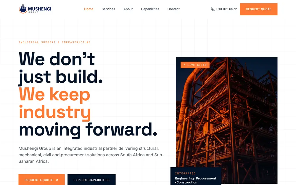 Mushengi Group website screenshot